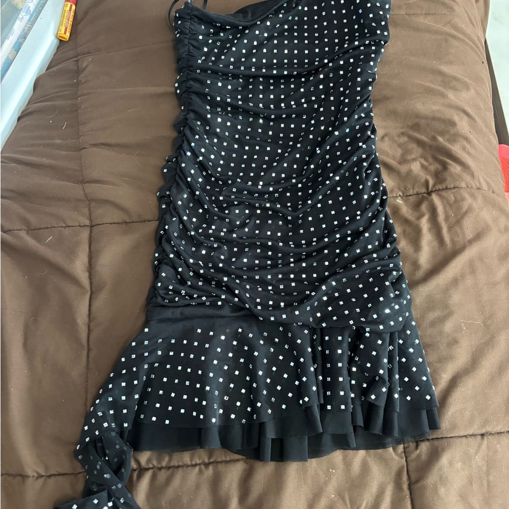 Black Dress with Silver Rhinestones